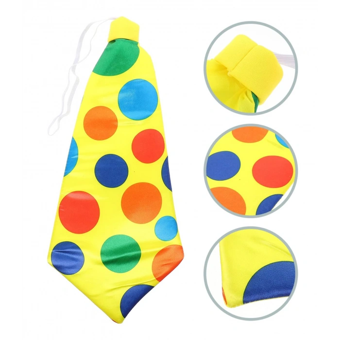 Clown Tie with Elastic Wide Cut 17x37 cm (5365)