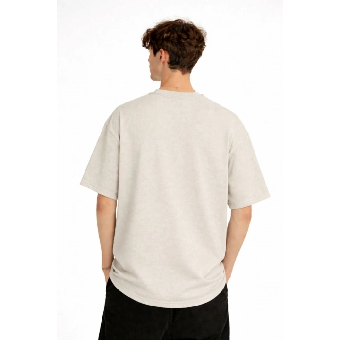 Panda - Baskılı Oversize Tişört BEJ
