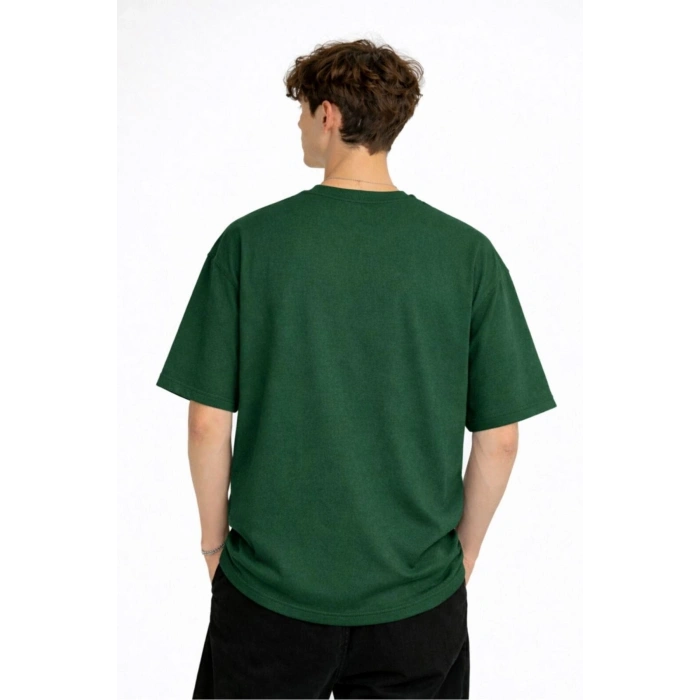 Panda - Baskılı Oversize Tişört HAKI