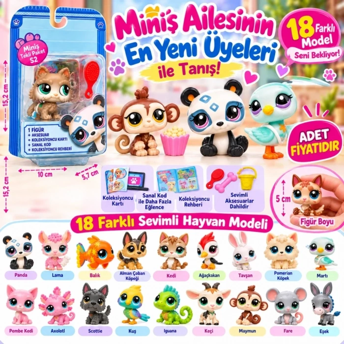 Panda Temalı Minişler Tekli Paket 70 Cm