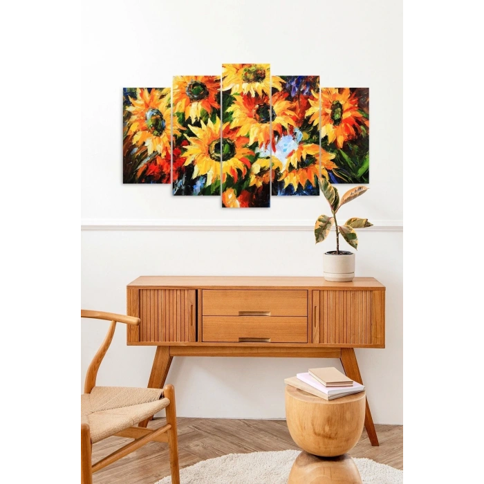 Papatyalar 5 Parçalı Mdf Tablo 60 x 100