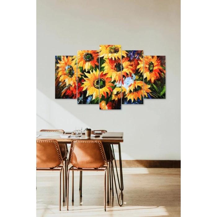 Papatyalar 5 Parçalı Mdf Tablo 60 x 100