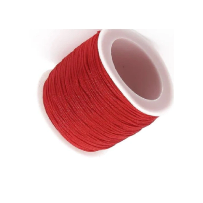Paraşüt İpi, Bileklik-kolye Örgü İpi 1 Mm 50 Metre Kırmızı