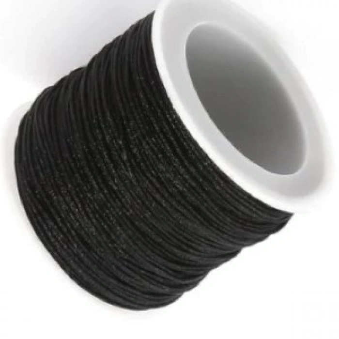 Paraşüt İpi, Bileklik-kolye Örgü İpi 1 Mm 50 Metre Siyah