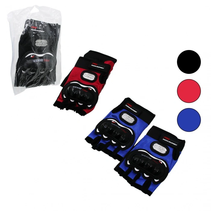 PARMAKSIZ MOTORCU KORUYUCU ELDİVEN RENKLİ - STANDART TEK BOY (5365)