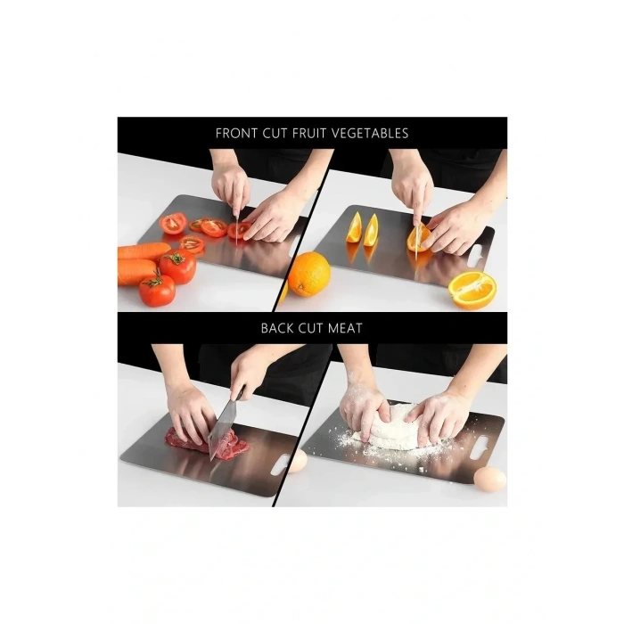 Paslanmaz Çelik Kesme Tahtası  20X30 cm Mutfak Sebze Et Kesme Tahtası Doğrama Tahtası Mutfak Aksesuarları (5365)
