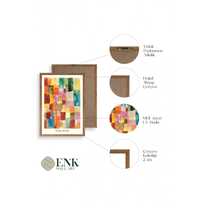 Paul Klee Ahşap Çerçeveli Tablo 17 x 23