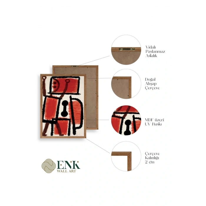 Paul Klee Ahşap Çerçeveli Tablo 30 x 42