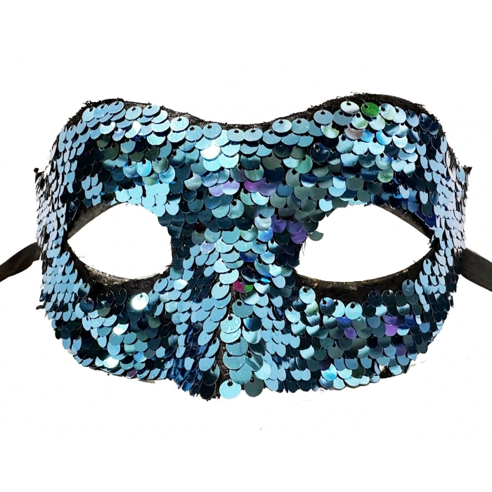 Beaded Venice Masquerade Ball Party Mask Blue