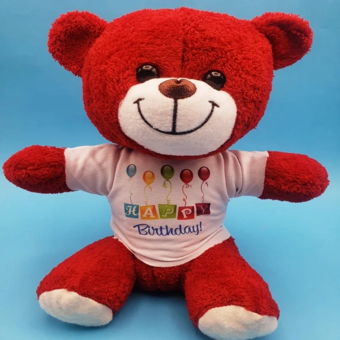 Peluş Kırmızı Doğum Günü Hediyesi 25 Cm