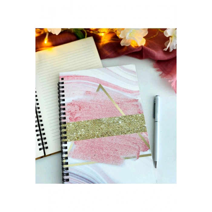 Pembe Gold Baskılı Defter Kalem Seti