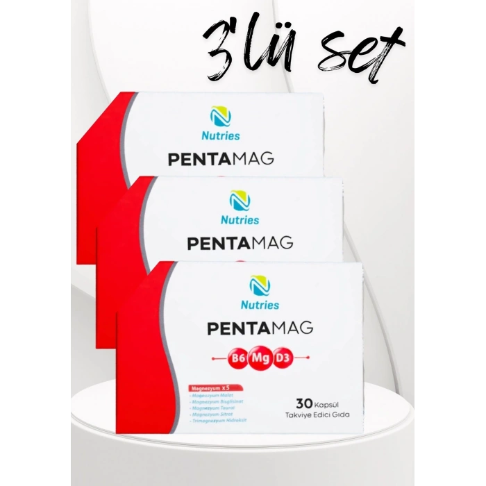 Pentamag Magnezyum Takviyesi 30 Kapsül – 3’lü Ekonomik Set
