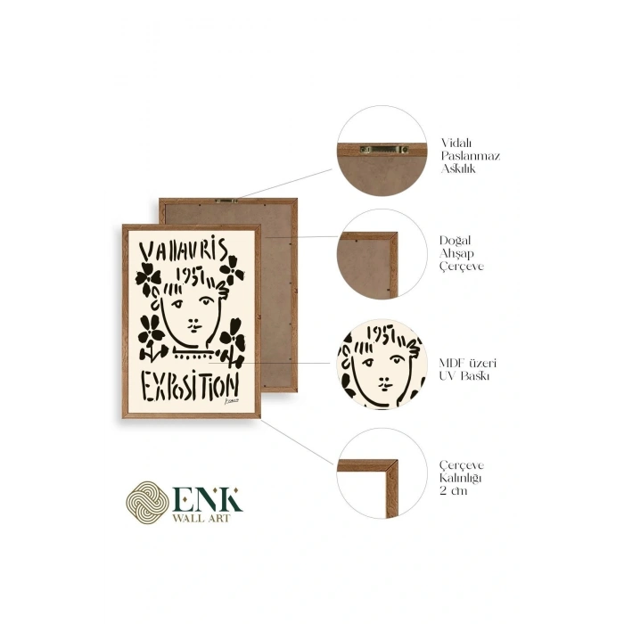 Picasso Ahşap Çerçeveli Tablo 50 x 70