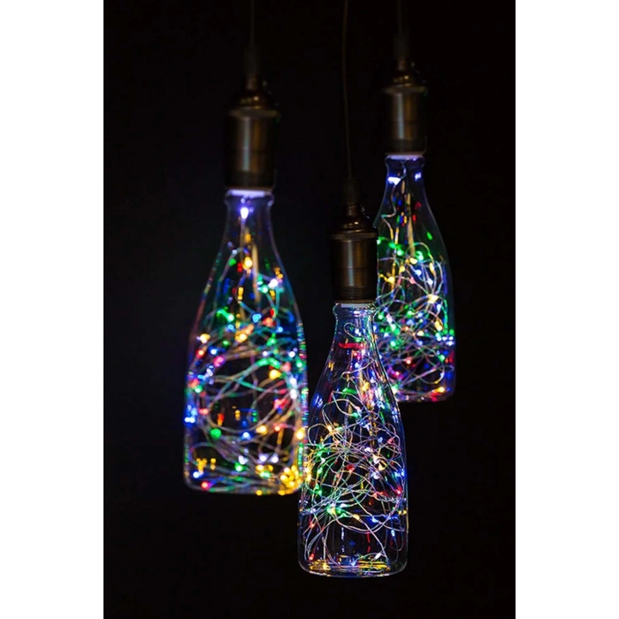 Pilli Renkli Peri Led Işık Dekoratif Aydınlatma 5 Metre RGB Led (5365)