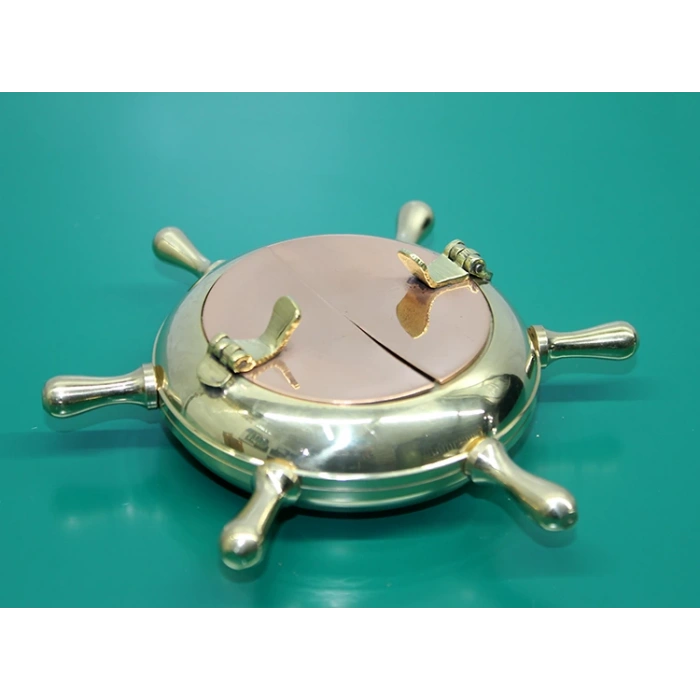 Pirinç Dümenli Kapaklı Küllük