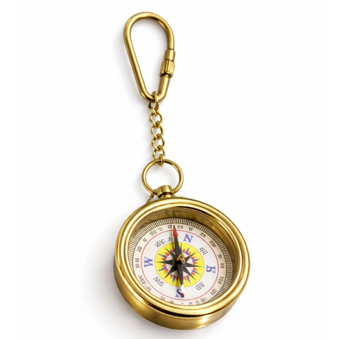 Pirinç Pusula Anahtarlık