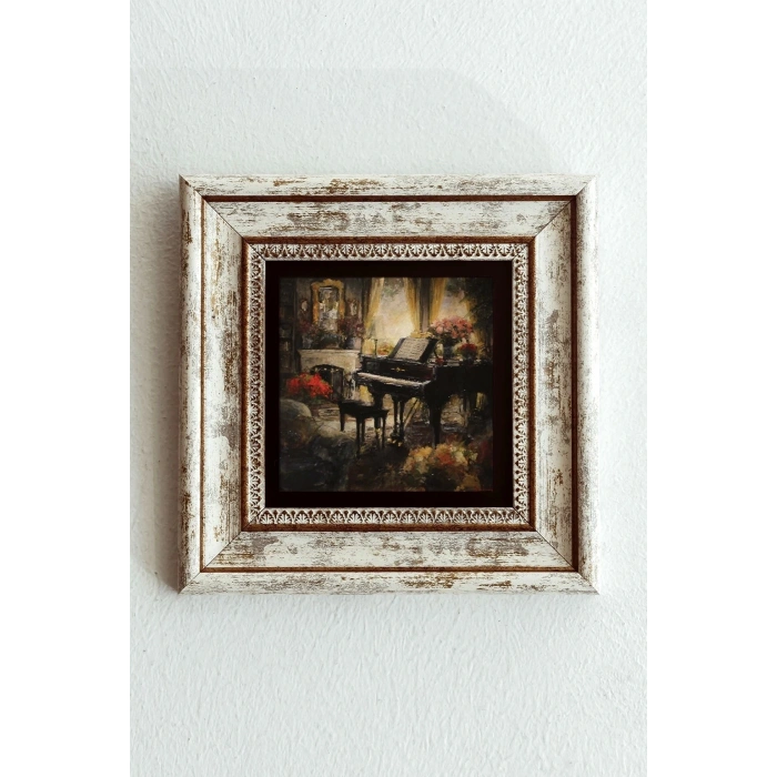 Piyano Çerçeveli Taş Tablo , Çerçeveli Taş Duvar Dekoru-enkcrcvtbl-00164 20 cm
