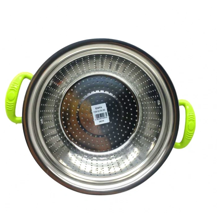 PLASTİK RENKLİ KULP METAL SEPET SÜZGEÇ 26CM. (5365)