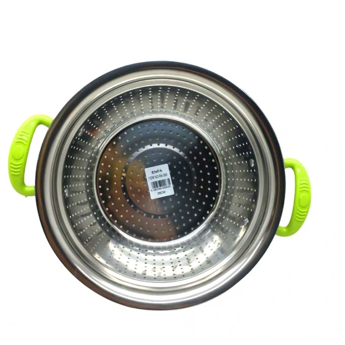 PLASTIC COLORED HANDLE METAL BASKET STRAINER 26CM. (5365)
