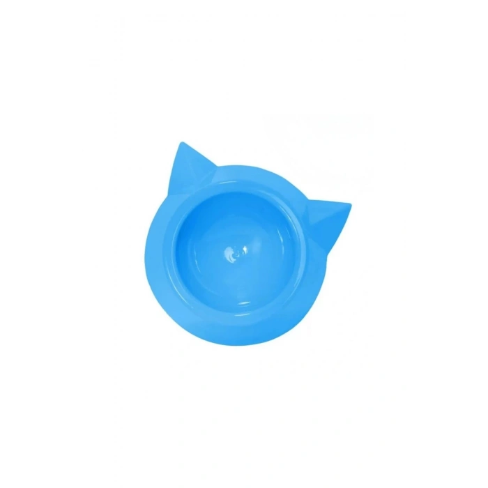 Plastik Tekli Kedi Mama ve Su Kabı - Mavi