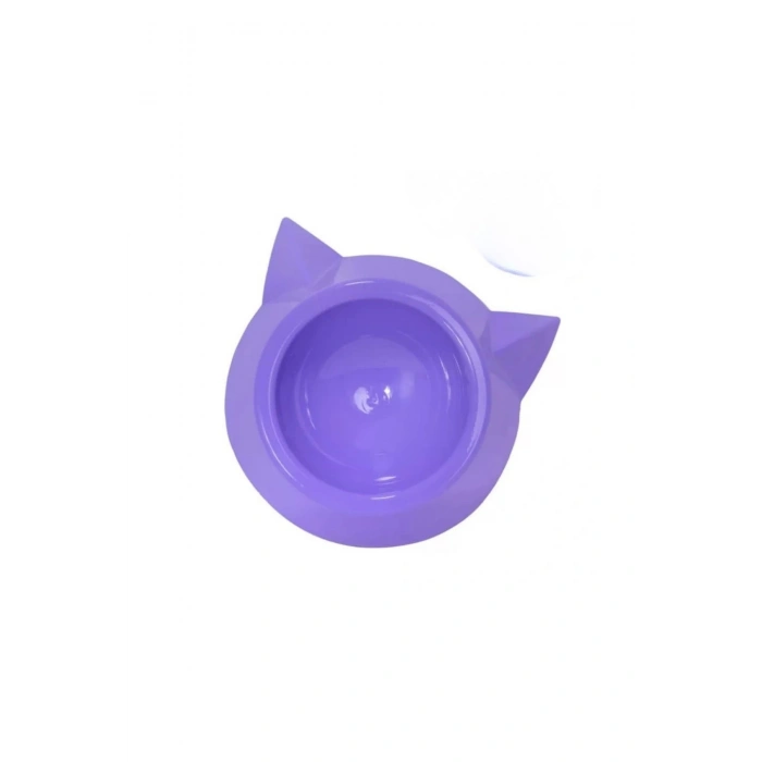 Plastik Tekli Kedi Mama ve Su Kabı - Mor