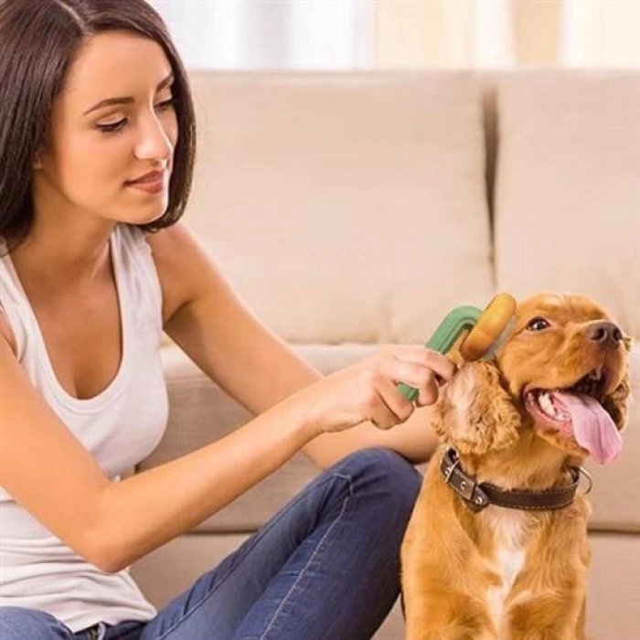 Plastik Yeşil Evcil Hayvan Bakım  Pet Fırçası Çok Amaçlı Pet Fırçası Yeşil (5365)