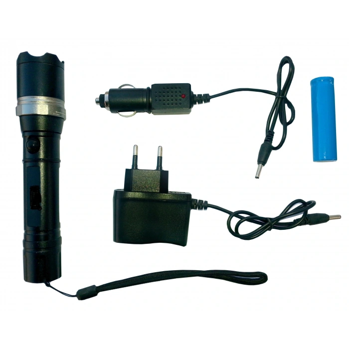 Polis El Feneri: Zoomlu + Sellektörlü + Şarjlı El Feneri (500 metre) (5365)