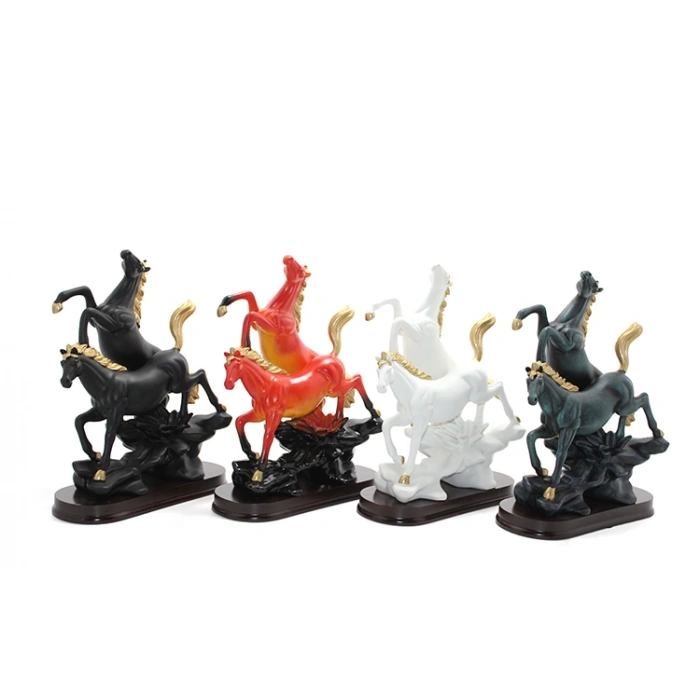 Polyester 2-Piece Rearing Horse Figure