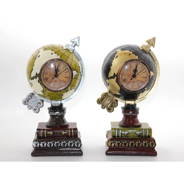 Polyester Desk Clock World Globe Model 2