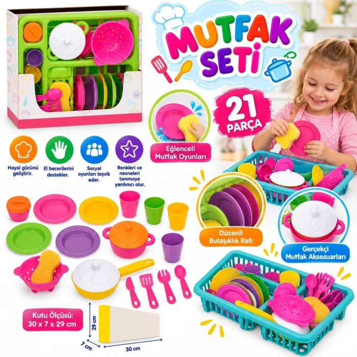 Pratik Bulaşık Seti 1 Adet Mutfak Gereci