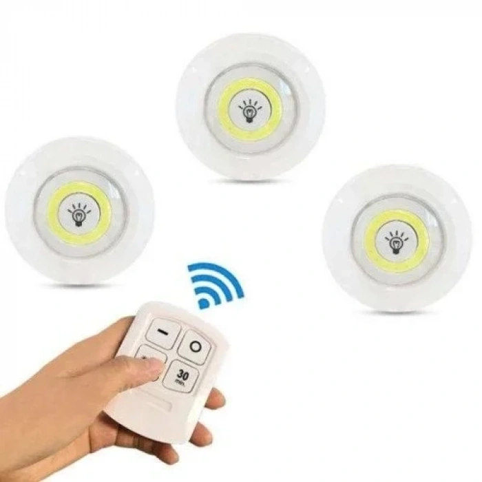 Pratik Kablosuz 3lü Led Lamba Seti İle