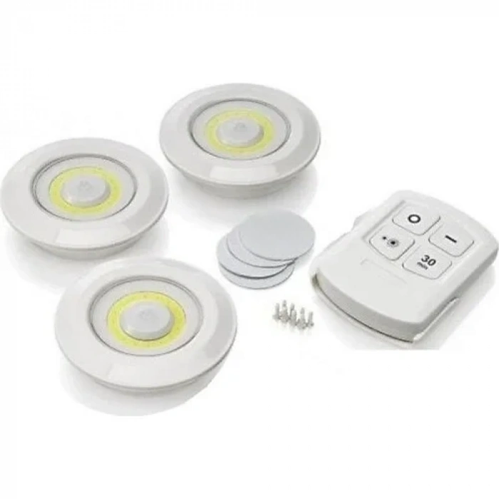 Pratik Kablosuz 3lü Led Lamba Seti İle
