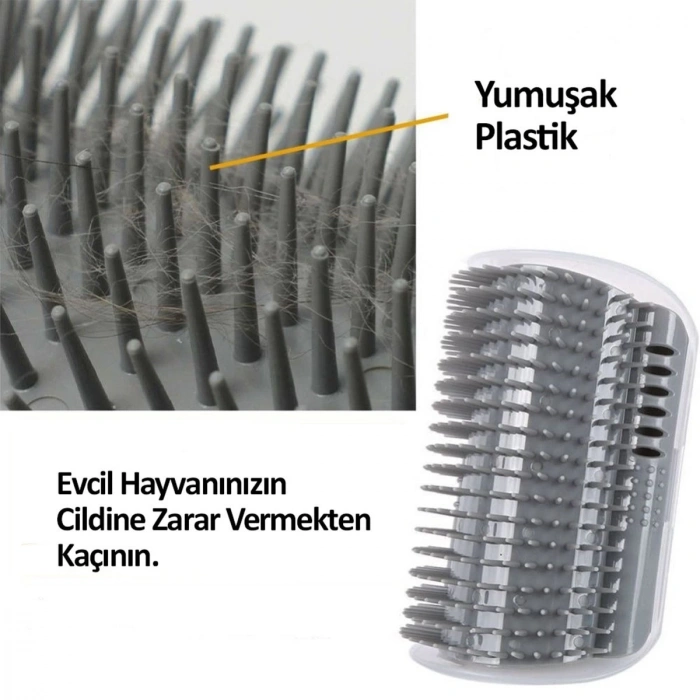 Pratik Kedi Tüyü Kaşıma Ve Tarama Aparatı Duvara Monte Kaşıma Aleti (5365)