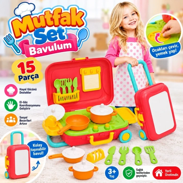Pratik Mutfak Seti 1 Adet Bavulum İle