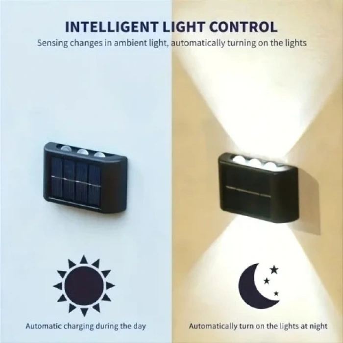 Pratik Solar Duvar Seti 2li 6 Led Gün Işığı