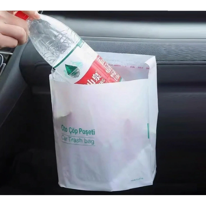 Pratik Su Geçirmez Oto Araba Çöp Poşeti Yapışkanlı 20 Adet (5365)