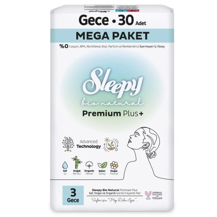 Premium Gece Ped 30 Adet Bio Natural