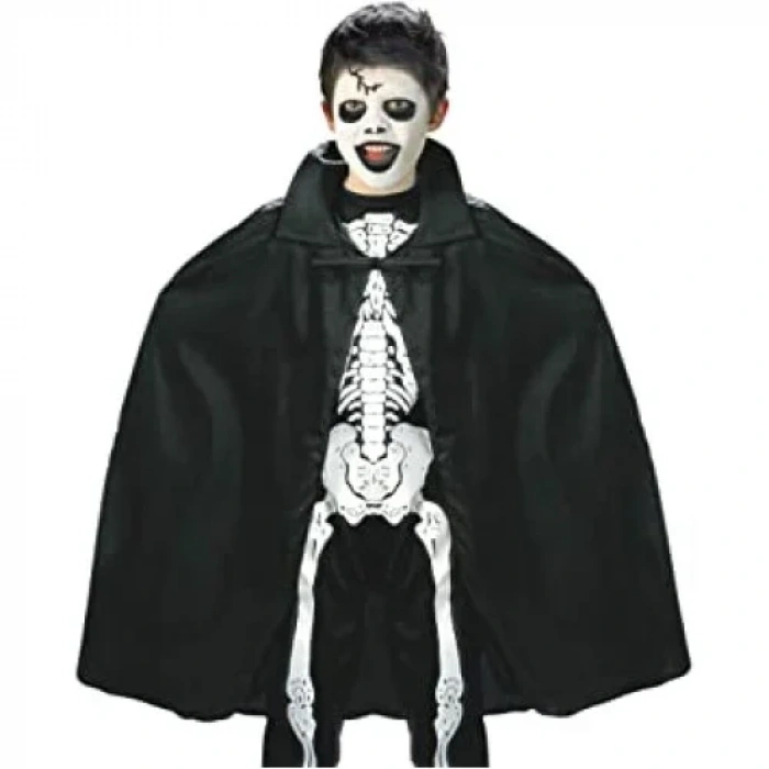 Premium Siyah Yakalı Halloween Pelerini 90 Cm