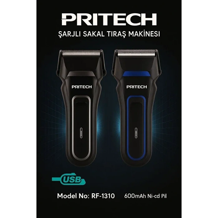 Pritech Şarjlı Sakal Tıraş Makinesi Seyahat RF-1310 (5365)