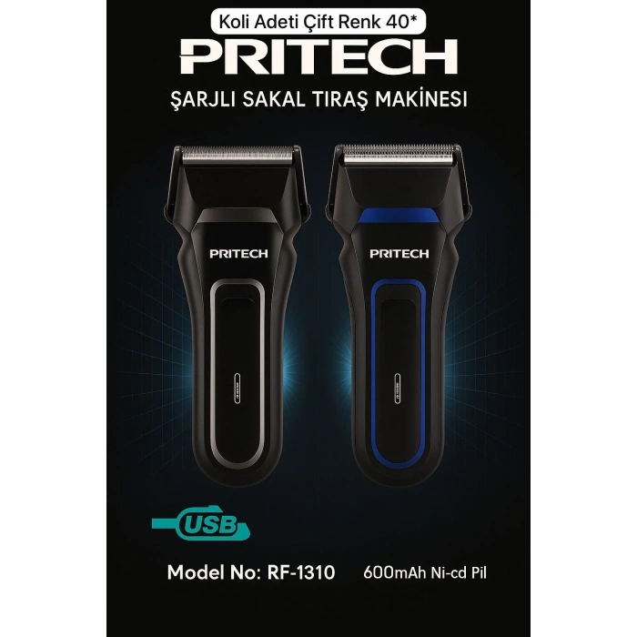 Pritech Şarjlı Sakal Tıraş Makinesi Seyahat RF-1310 (5365)
