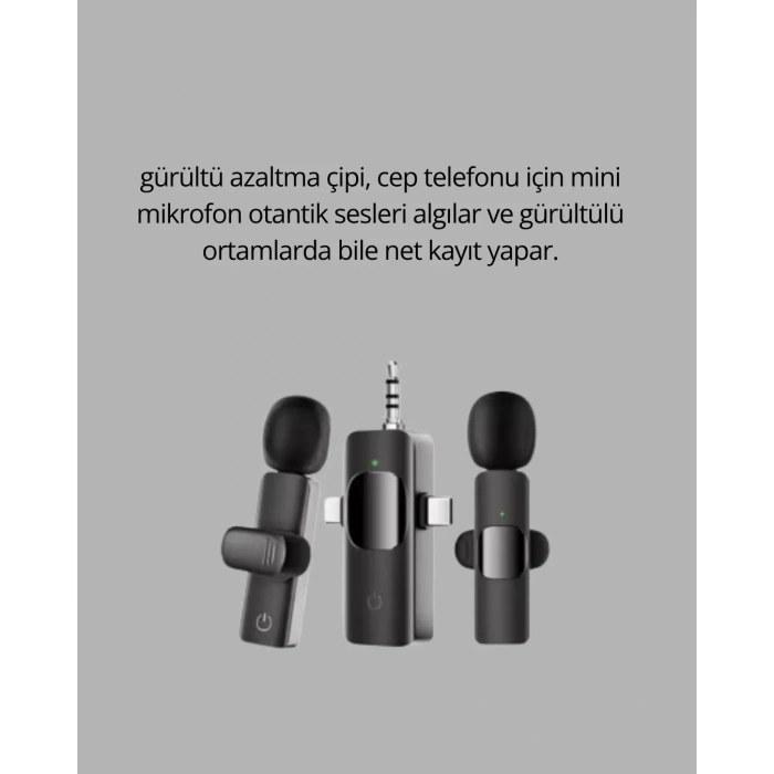 Profesyonel Kablosuz Mikrofon 360 Derece Ses Algılama