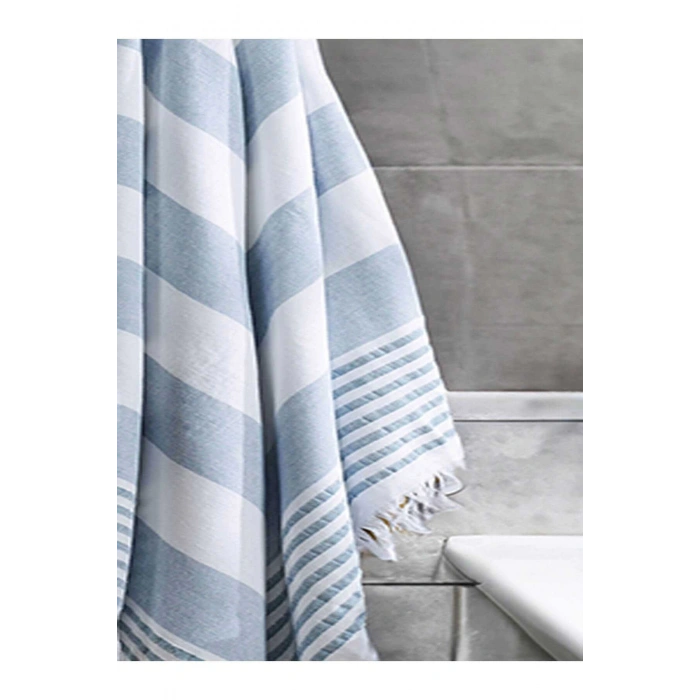 Pure Linen 90x170 cm Doğal Pamuk Peştamal Havlu Mavi