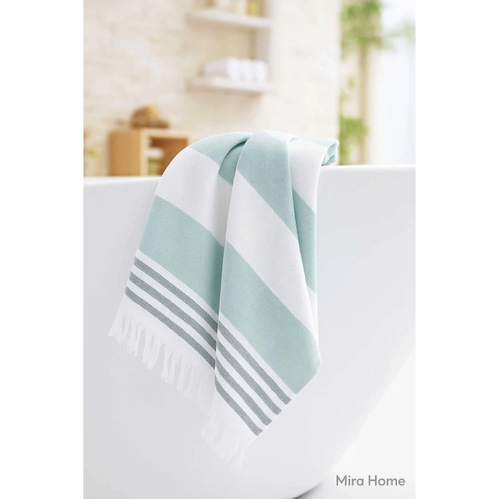 Pure Linen 90x170 cm Doğal Pamuk Peştamal Havlu Yeşil