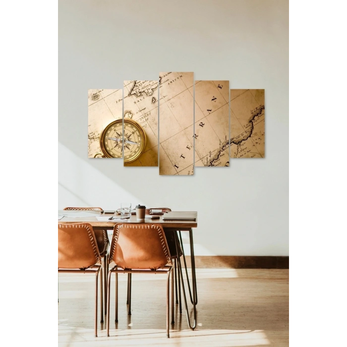 Puslu Kıtalar 5 Parçalı Mdf Tablo 60 x 100