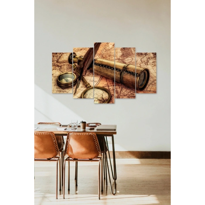 Pusula Harita 5 Parçalı Mdf Tablo 60 x 100