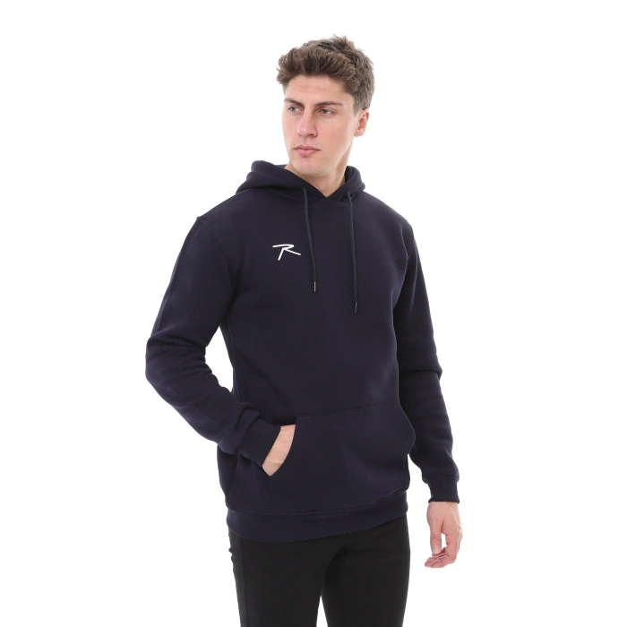Cotton Hooded Thick Basic Sweatshirt LEPIDUS NAVY