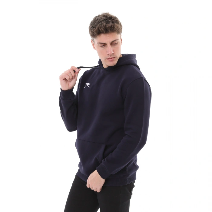 Cotton Hooded Thick Basic Sweatshirt LEPIDUS NAVY