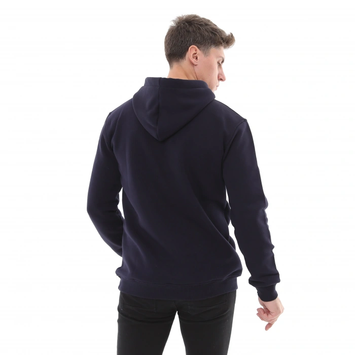 Cotton Hooded Thick Basic Sweatshirt LEPIDUS NAVY