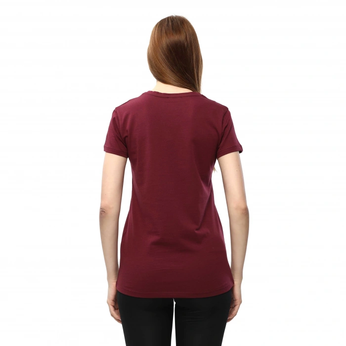 Kadın %100 Pamuk T-Shirt MULIER BORDO