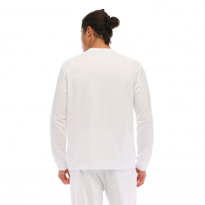 Cotton Basic Bicycle Neck Sweatshirt OMNIS WHITE